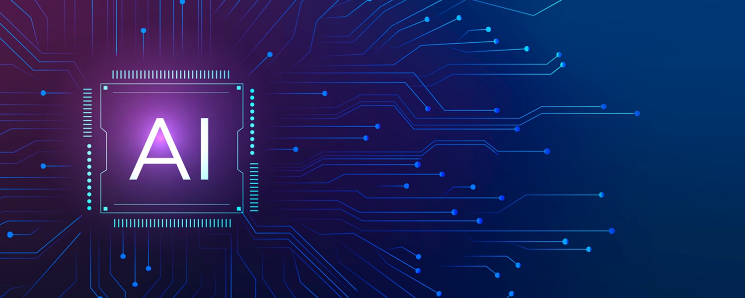AI technology microchip background digital transformation concept